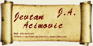 Jevtan Aćimović vizit kartica